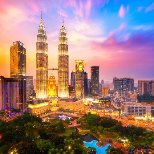 Explore Kuala Lumpur’s skyline, lush rainforests, and the cultural mix of modern and traditional Asia.